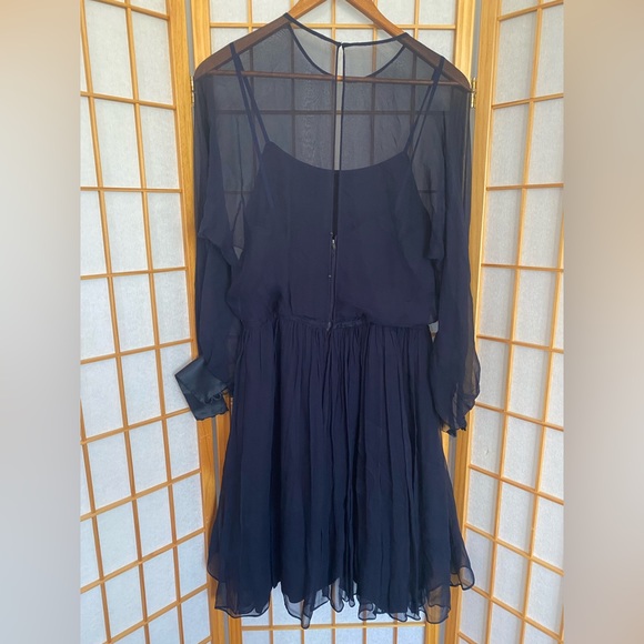 Vintage (1960s) blue chiffon dress - Picture 2 of 5